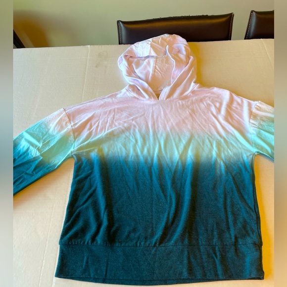 Chaser Tops - - Chaser RPET Pullover ombré hoodie - in Aruba dip dye.